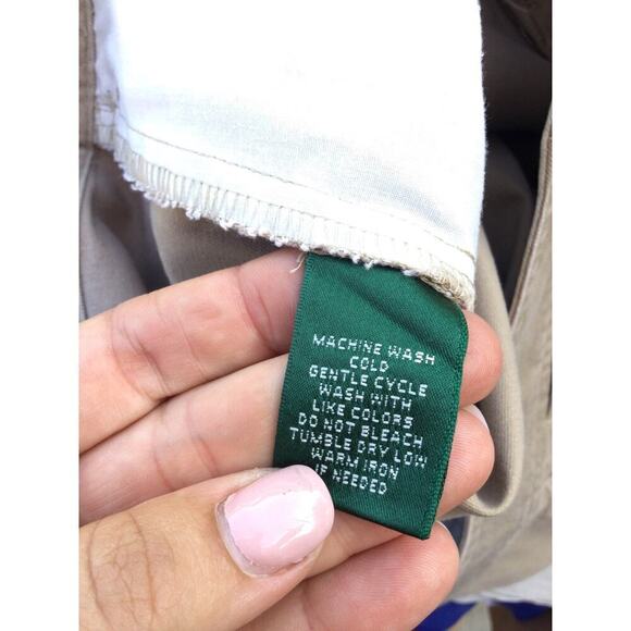 Ralph Lauren womens khaki shorts plus size 16 beige modest classic preppy cotton - Picture 12 of 12